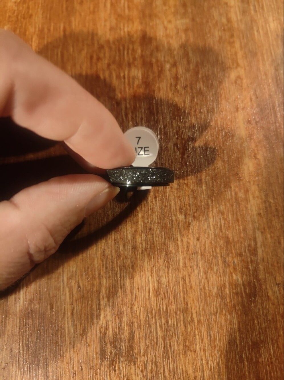 Black Glitter Ring Size 7